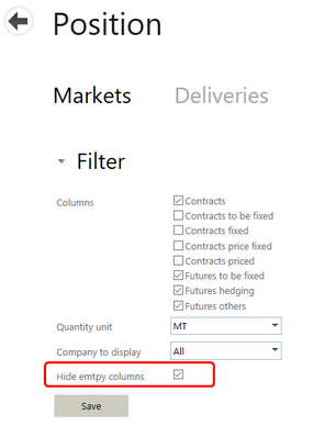 Hide empty positions